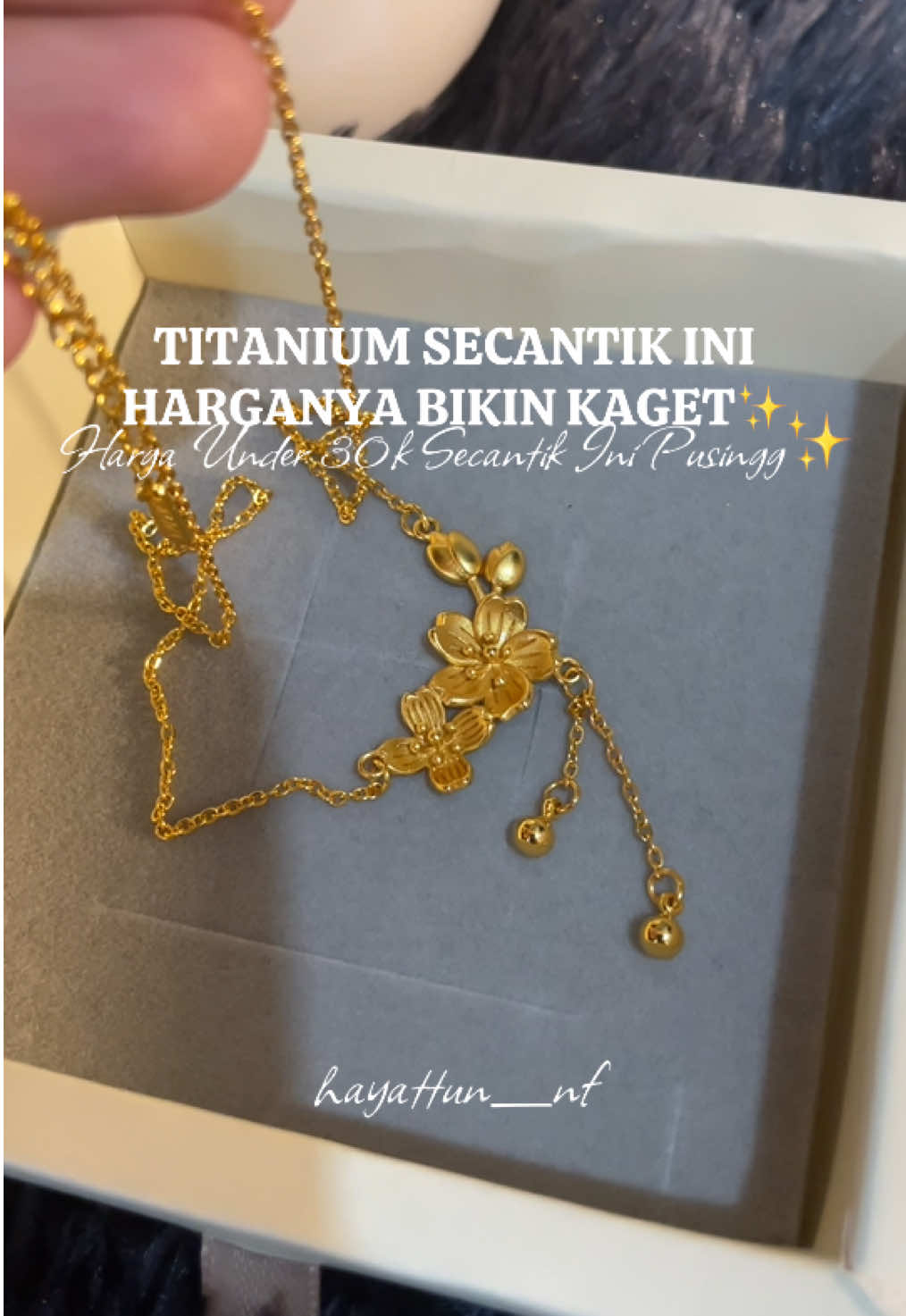 Cantik bgttt kyk emas padahal cuman titanium murmer ✨🤩 #kalungtitanium #kalung #titaniumjewelry #titanium #fypage #fypシ゚ 