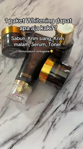 Paket Whitening dapat isi lengkap bonus pouch serbaguna 🥰🥰#promomakanmerdeka #canbeauty #paketwhitening #serumwhitening #mencerahkan 