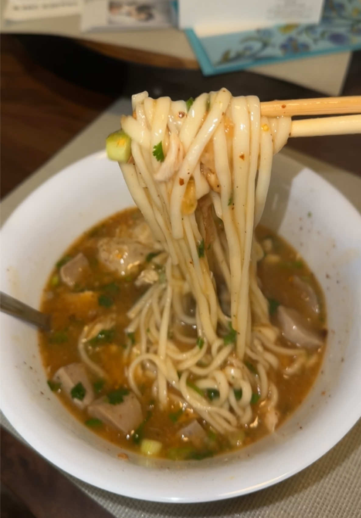 Kaopiek with Korean noodles😋