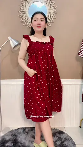 Rekomendasi dress kekinian motif polkadot maroon ❤️ #dresscantik #dressmurah #dresskekinian #dresswanita #dasterviral 