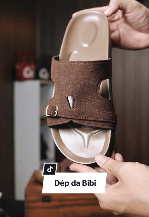 Thử dép da Bibi cái không muốn quay về mấy đôi tông lào, tổ ong xuề xoà luôn ấy 🥰 #vietkiemchung #giaydep #depda 