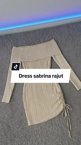 Sabrina Dress Rajut Import Wanita Korea Style Lengan Panjang Dress Serut Atasan Casual#sabrinadress #dressrajutmurah #drespresbody 