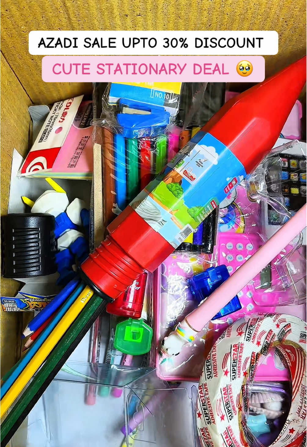 Cute stationary deal limited time offer 😍 premium quality best gift for your kids 🎁 #stationery #cutestationery #pensil #school #azadisale #kids 