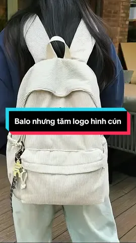 Balo thời trang đi học chất liệu nhung tăm logo hình cún #xuhuong #balodihoc 