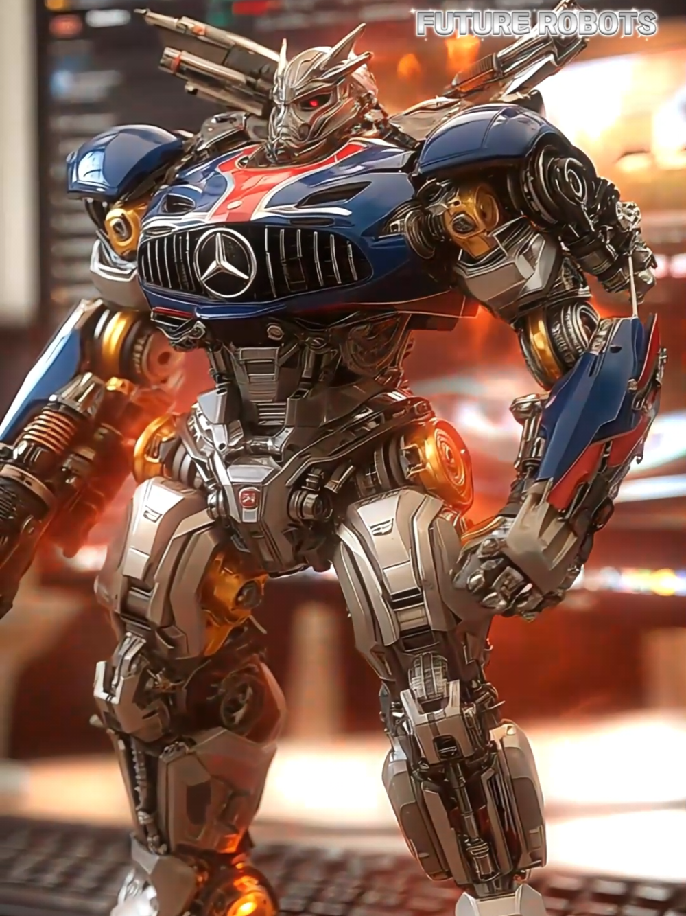 Future Robots : Final Battle on the Desk: Transformers vs Decepticon Invasion! 📝Video Description A quiet home office becomes the heart of a battlefield! Two Transformer-style robots stand their ground atop a wooden desk, fending off a swarm of invading Decepticons. Featuring futuristic weaponry, flashing firepower, and cinematic slow-motion chaos — this battle sequence feels more intense than a blockbuster! 🤖 Robot Profiles 🔵BENTZ AMG Blade Vehicle Base: Mercedes AMG GT Weapons: Dual Plasma Cannons, Energy Blades Traits: Precision targeting, high defense Role: Defender & Sharpshooter 🟢 BMW M5 Razor Vehicle Base: BMW M5 GT Race Car Weapons: Rapid Missile Launcher, Vibration Blaster Traits: High mobility, area-damage specialist Role: Attacker & Assault-Type #robot #transformers #autobot #decepticons #Transformation 