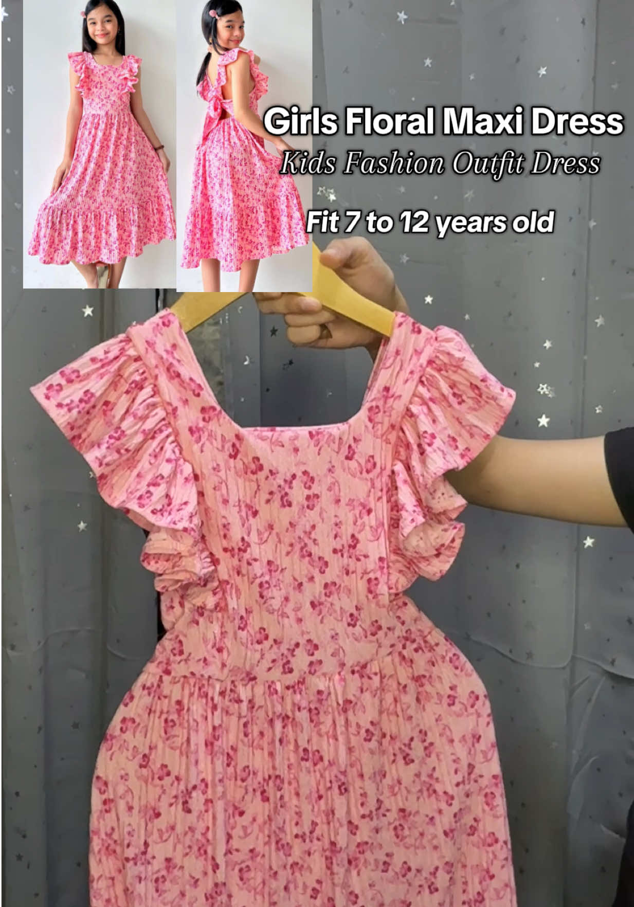 Floral maxi dress sobrang ganda ng quality ng dress na to!kids fashion outfit dress summer flower dress ling dress ruffle sleeves dress sundress for kids girls outfit dress #creatorsearchinsights #LIVEIncentiveProgram #GenuineInteractionMatters #PaidPartnership #floraldress 