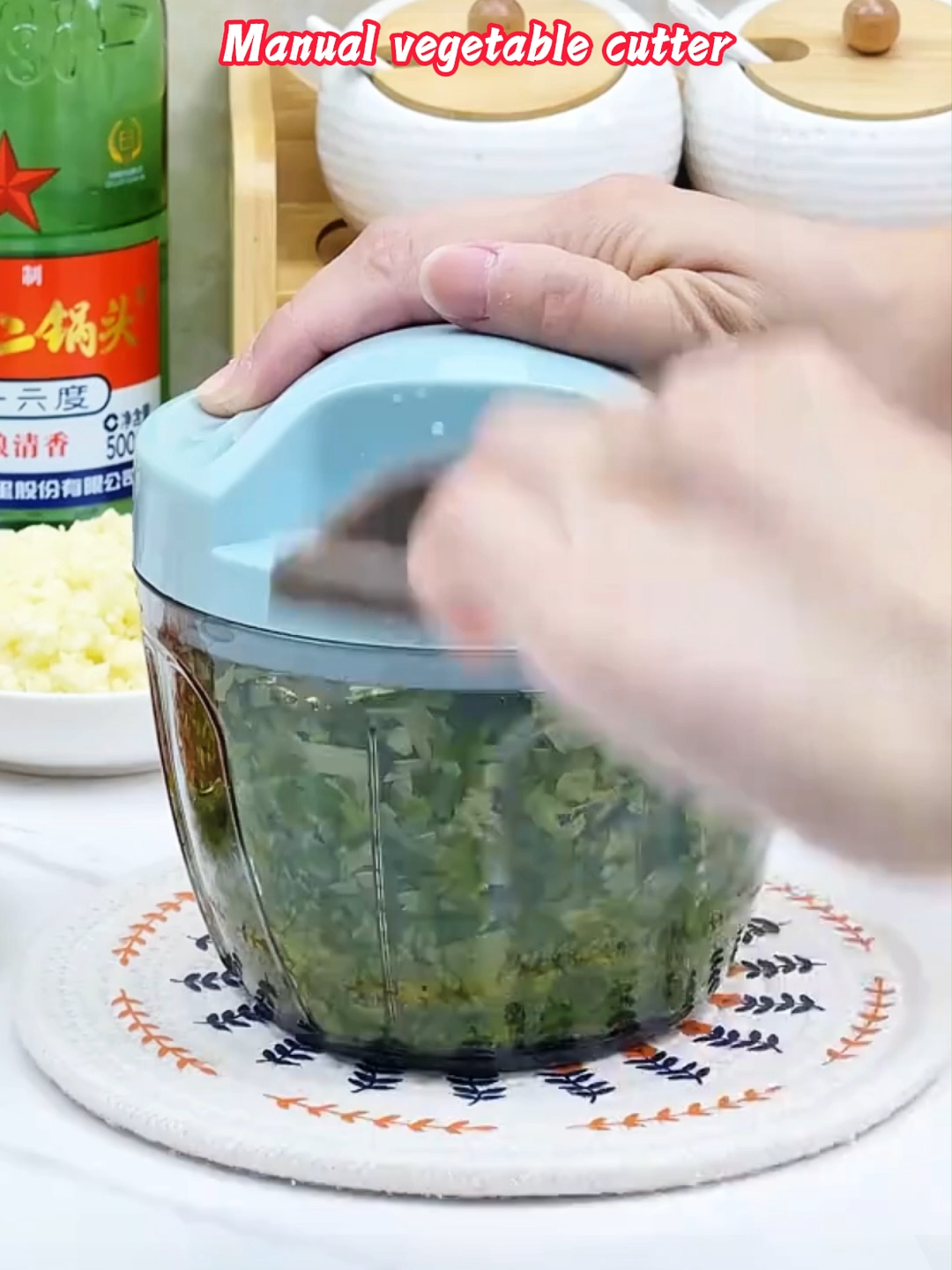 Hand Chopper Manual Rope Food Processor with Pounding Garlic Cut#Recommended #tiktokshop #tools #Vegetable #cutter #food