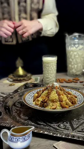 Ep 2: couscous Friday ✨ Messfous  الوصفة :  التفويرة 1:  500غ كسكس رقيق ملح 2 كؤوس ماء  القليل من الزيت  التفويرة 2:  كاس و نصف حليب  التفويرة 3:  كاس حليب  م/ك زبدة كمية من الزبيب منقوع في ماء الزهر  في الأخير ضيفو المكسرات مرحية تقريبا كاس ( اختياري ) للتزيين :  مكسرات - قرفة - سكر ناعم - عسل . يقدم مع اللبن . #fyp #dz #algerienne🇩🇿 #couscous⁩⁩