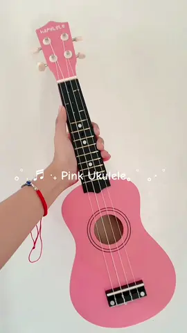 Look how pretty this pink ukulele is!💗.                                                                              #ukulele #instruments #sopranoukulele #hapylele #fyp 