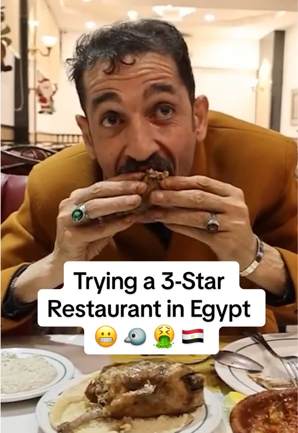Trying a 3-Star restaurant in Egypt 😬 🐦 🤮 🇪🇬  #simonwilson #travel #hostel #hotel #restaurant #egypt #egyptfood #traveltiktok #onestar #traveltips #hiddengems #solotravel #luxuryhotel #luxury #diceroll #dice 