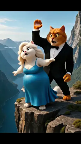 The golden male cat pushed his pregnant wife down the mountain to be with his girlfriend#kitten #cat #catoftiktok #cutecat #fyp #catlover #poorcat 