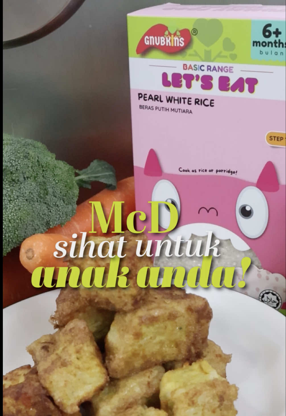 Alternatif lebih sihat kepada Nugget McD untuk kanak-kanak! Masa snek kini lebih berkhasiat 😋 Gnubkins dengan bangganya buatan Malaysia 🇲🇾 dan diperakui halal 🏆 Gnubkins Let's Eat - Baby Grains dari umur 6 bulan ke atas ✅ Lembut, gebu dan manis secara semula jadi ✅ Cepat dimasak – siap dalam hanya 15 minit di atas dapur ✅ Mudah dimasak, sama seperti memasak bubur biasa! #gnubkins #makanananakorganik #jommakannasi #babygrains #nuggetSihat #sneksihat#makanjelah 
