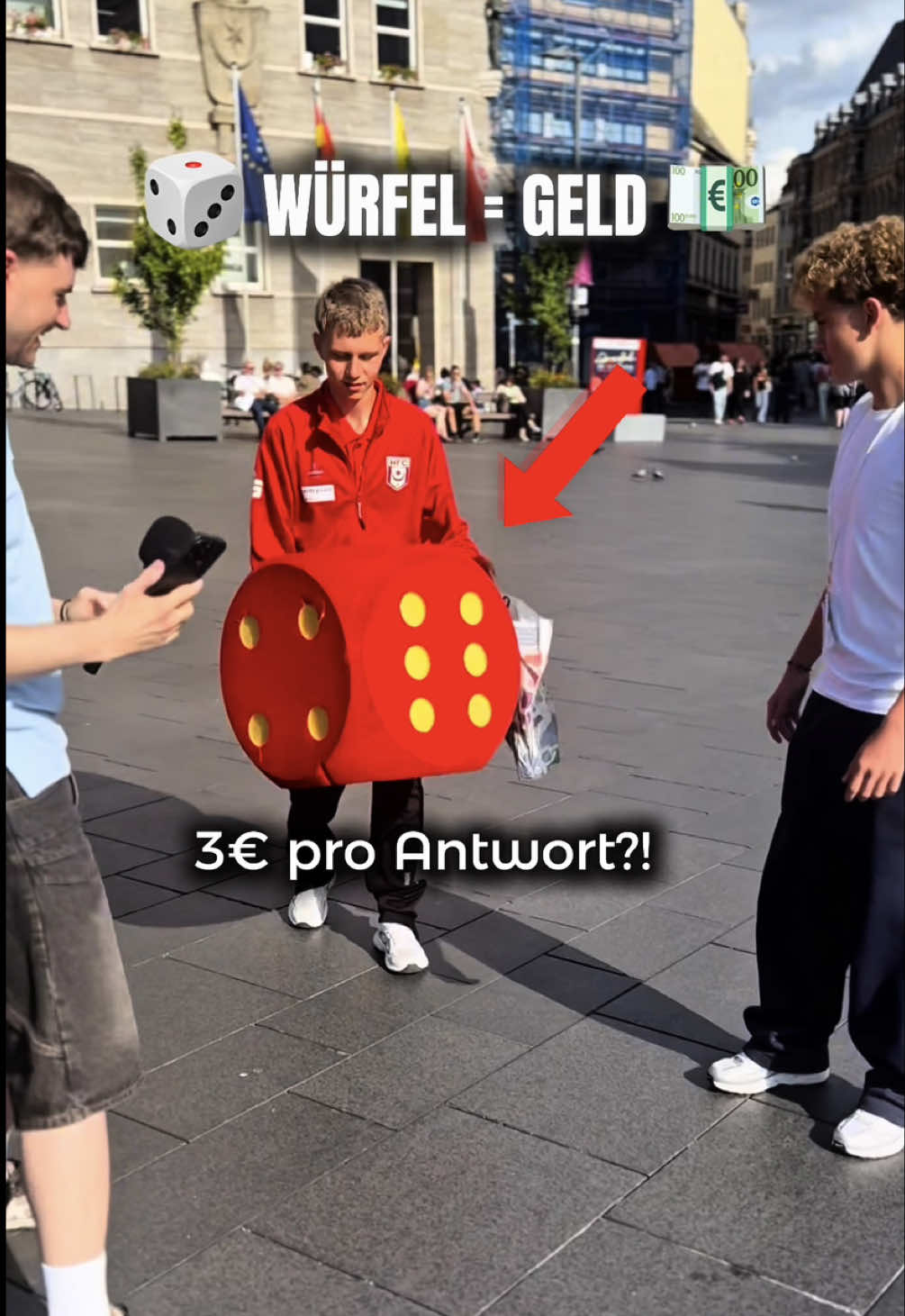 Er bekommt 3€ pro Antwort 😳🎲 #straßenumfrage #würfel #mitdenjungz 