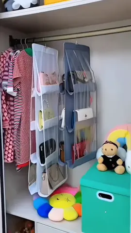 FoldingHanging Handbag Purse Storage Large ClearHolderAnti-dust Organizer Rack Hook Hanger Bag Female Penyimpanan beg#fyp #foryou #goodthing #Home #life #malaysiatiktok🇲🇾 
