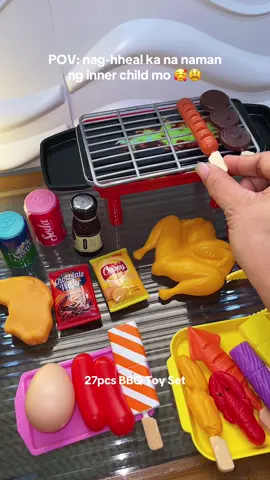 Yung ako ang naaaliw sa paglalaro 😅. Sure magugustuhan to nang mga anak niyo 27pcs Barbecue Toy Set. #toy #trending #toyforkids 