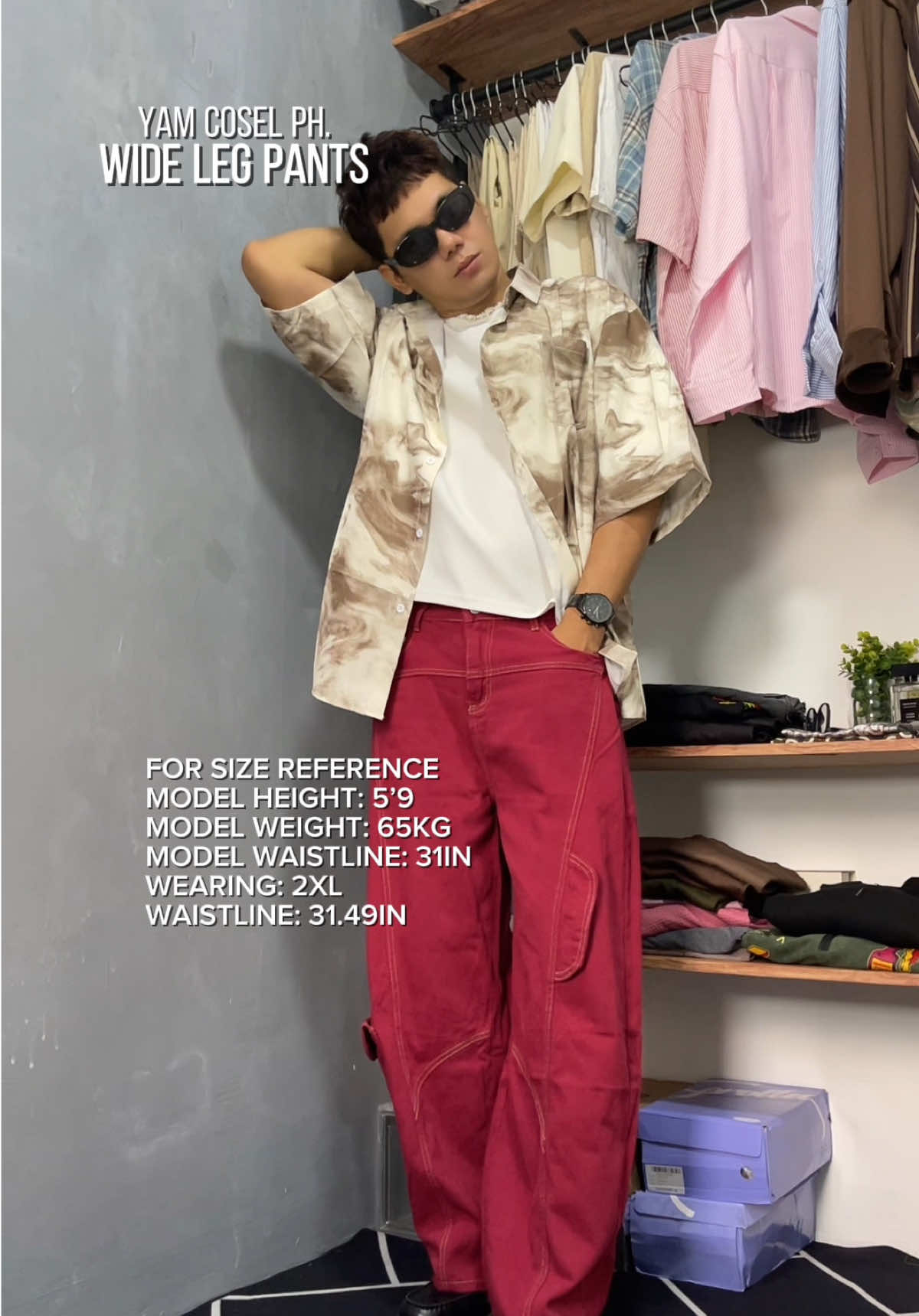 Red scimitar wide leg jeans / baggy pants @Yam Cosel #baggypants #baggyjeans #widelegpants #pants #pantsrecommendation #pantsoutfitideas #outfit #fashion #scimitar 
