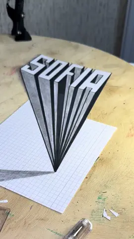 كيفية رسم اسم صوفيا ثلاثي الابعاد #sofia #رسم_ثري_دي #3d_drawing #SOFIA#kawa  