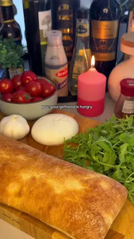 A Burrata Caprese Sandwich ❤️ I got inspired by one of my favourite creators @Yarin, so make sure to check him out! ❤️ I used ciabatta, burrata, pesto, tomatoes, arugula and Balsamic glaze.  #sandwich #caprese #burrata #EasyRecipe #homecooking #DinnerIdeas #couple #fyp 