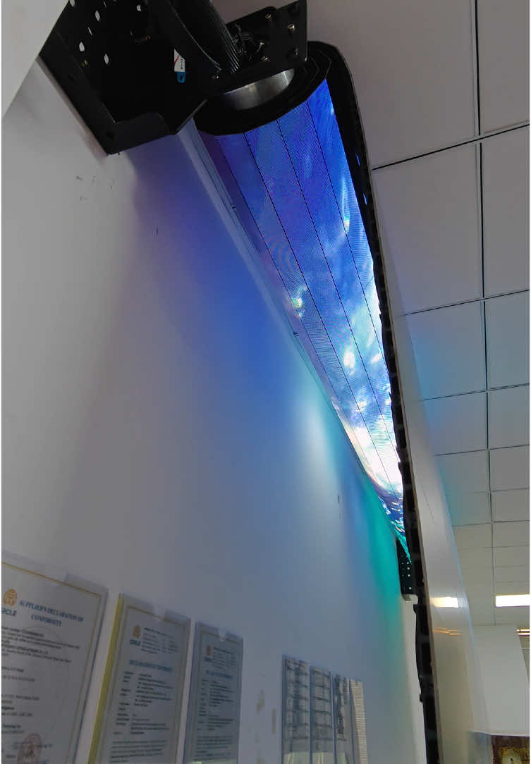 LED screen that can be rolled up#whaley #led #screens #leddisplayfactory #shopwindow #supermaket 