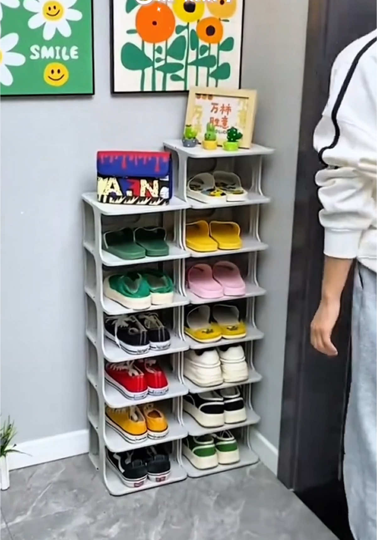 Kệ Giày Gấp Chất Liệu nhựa  để giày dép 3-10 tầng #creatorsearchinsights #xuhuongtiktok #muahangtaitiktokshop #thinhhanhtiktok #dogiadung #cuckem #kegiaydep 