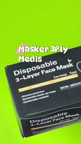 Masker 3ply Hitam 😎#belanjaditiktokshop #maskermedis #maskerearloop 