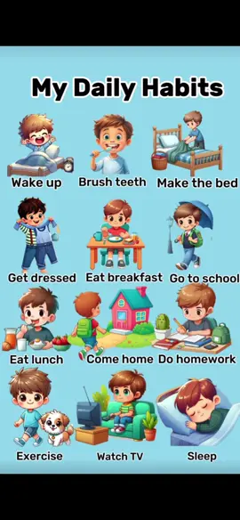 English Speaking Practice – My Daily Habits. What are your daily habits?#learnenglish #englishspeaking #englishlesson #englishvocabulary #englishforkids #dailyhabits learn english with Story