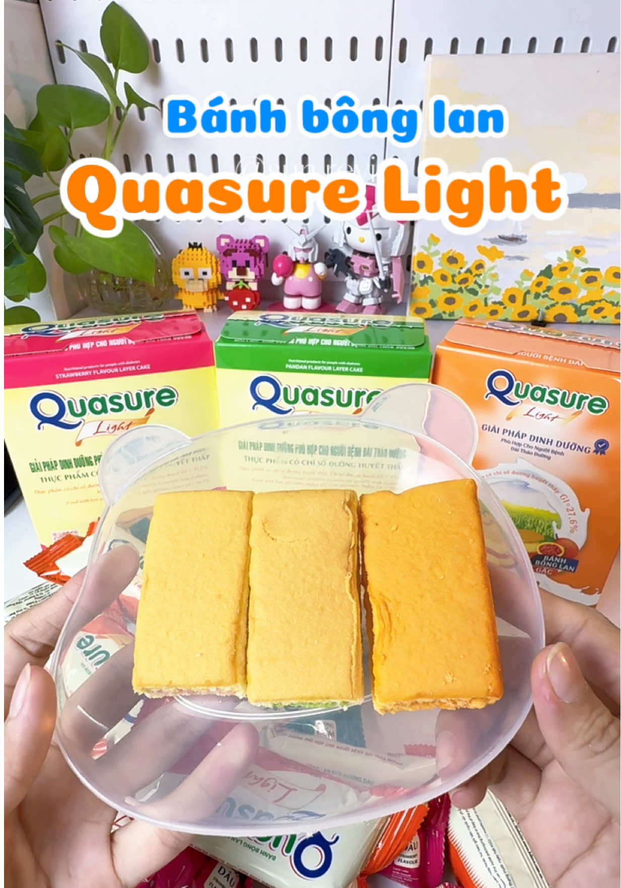 Bánh bông lan dành cho mẹ bầu hay người bị tiểu đường #bibica #quasurelight #banhbonglan #sunreviu 