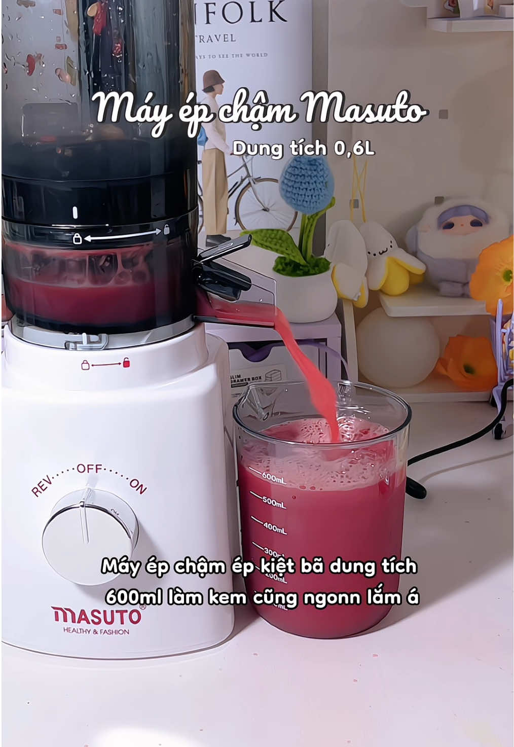 Máy ép chậm Masuto tiện lắm nè, ép kiệt bã làm kem cũng tiện dữ lắm á 🌸🌸 #mayepcham #masuto #mayepchammasuto #mayepchamtraicay #mayeptraicay 