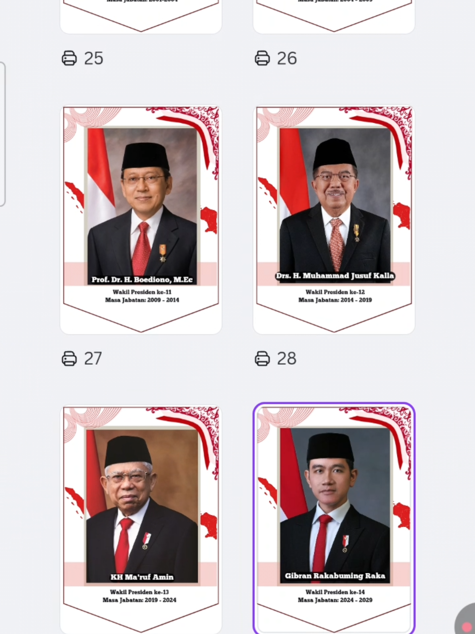 Hiasan dinding Wakil Presiden Indonesia. Bisa dipasangkan dengan hiasan presiden. Dengan dua tema, merah dan putih. Bisa dipilih mana yang disuka. #wakilpresiden #canva #hiasandinding #sekolah #school #creative #guru #fyp 