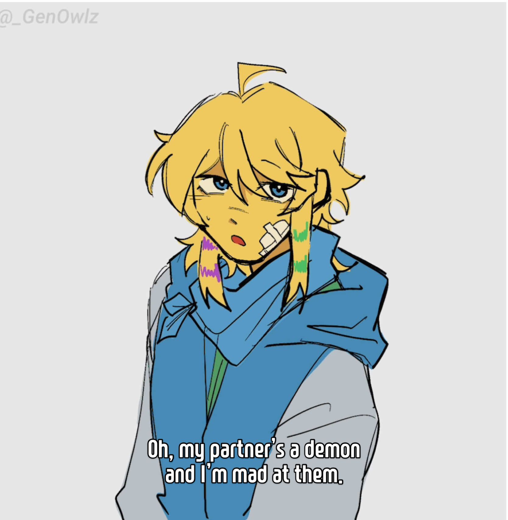 Silly noob x guest666 idea I had (my partner’s a demon and I’m mad at him audio) -I REPOSTED BC I FORGOT THEIR HAIR HIGHLIGHTS #forsaken #homicidalporkchops #noob666 #noob #guest666 #animation #shitpost 