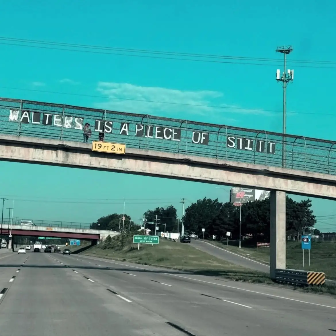 Seen on 244 West in Tulsa this morning near the Harvard exit. 