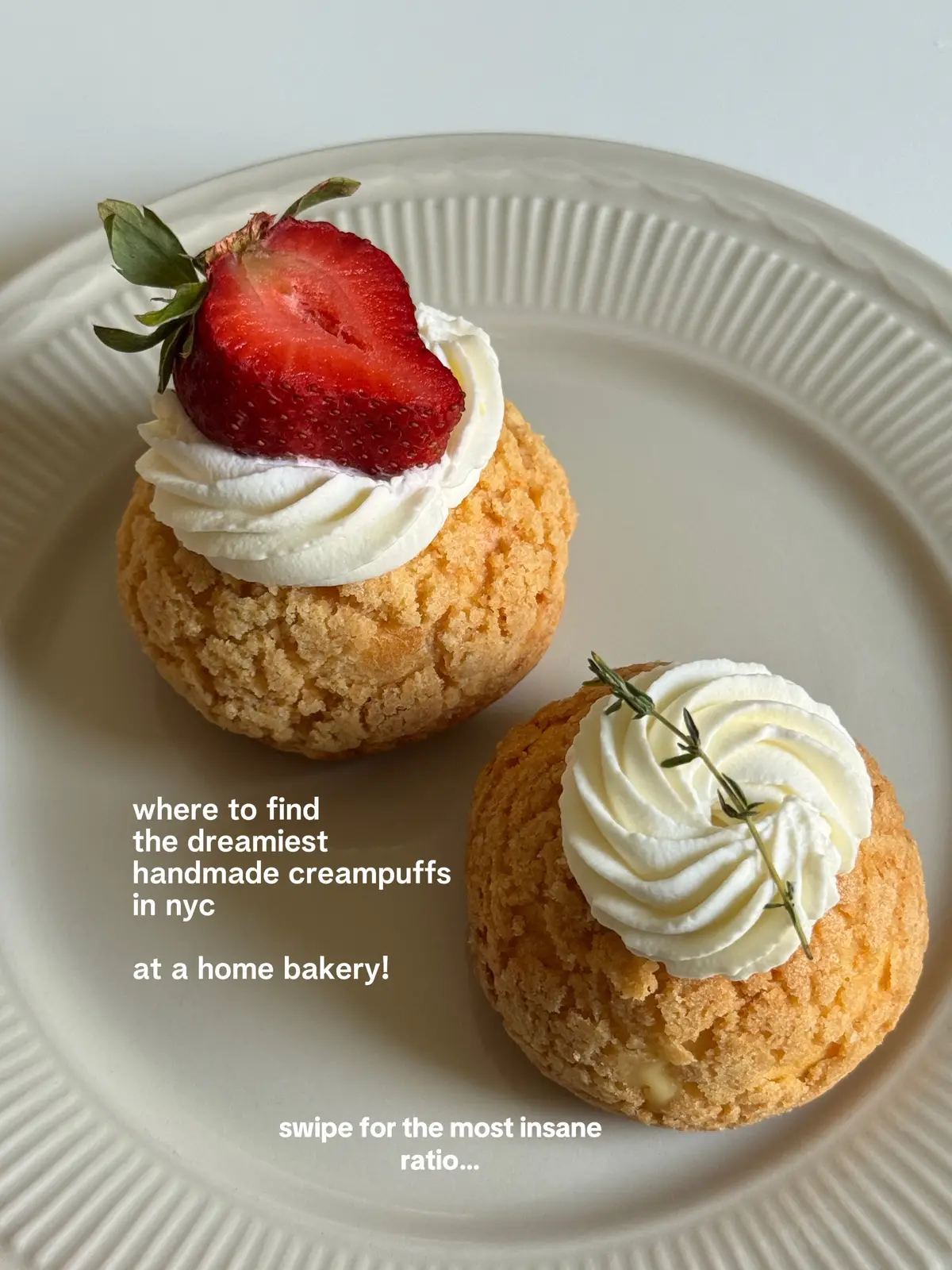 👇 nyc home bakeries EP. 16 💖 picture perfect creampuffs — literally the cutest gift for a friend or urself 🙂‍↕️  🍰 & follow @tofueeats for more nyc food and finds! these handmade creampuffs were so insanely high quality i can’t believe they were from a home bakery 🥛 can’t even choose a favorite between the passionfruit and milky choux! both were so good the choux pastry in these creampuffs was also some of the BEST i’ve ever had. i actually left these in the fridge for 24 hrs and they were still so crisp the next day 📝 lucky for you… next popup is THIS SATURDAY! august 9 @lazysuzycafe ⚠️ make sure to save this info to get some of the dreamiest creampuffs in nyc for yourself! 📍 @from_charlottett on ig check her instagram for popups / how to order! #nychomebakery #nycbestbakery #nycfoodie #nycbestbakeries #choux #tofueeatshomebakery 