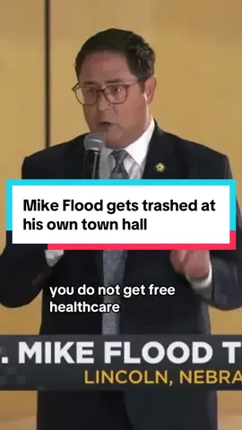 Rep. Mike Flood (NE-1) got slammed at his own town hall recently, with his constituents loudly demanding universal healthcare and decrying his vote for Trump’s “big beautiful budget” and the Medicaid cuts within it. This should send the message to Democrats that universal, single-payer healthcare is the way forward. The people want it! #universalhealthcare #m4a #townhall #fupシ 