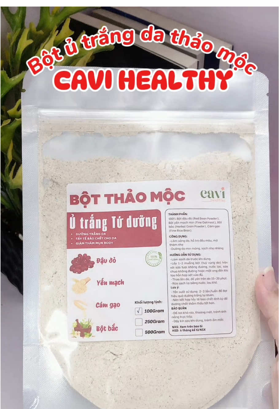 Bột ủ trắng da thảo mộc của nhà Cavi Healthy - bí kíp dưỡng da dễ dùng, lành tính và an toàn cho da nha. Em này dưỡng trắng và tẩy tế bào chết giúp da trở nên mềm mịn hơn, dùng thích lắm ạ, các bạn tham khảo nha🫶  #minreview #cavihealthy #botutrang #utrangthaomoc #utrangtuduong #thaomoc #fyp #beauty #skincarebody 