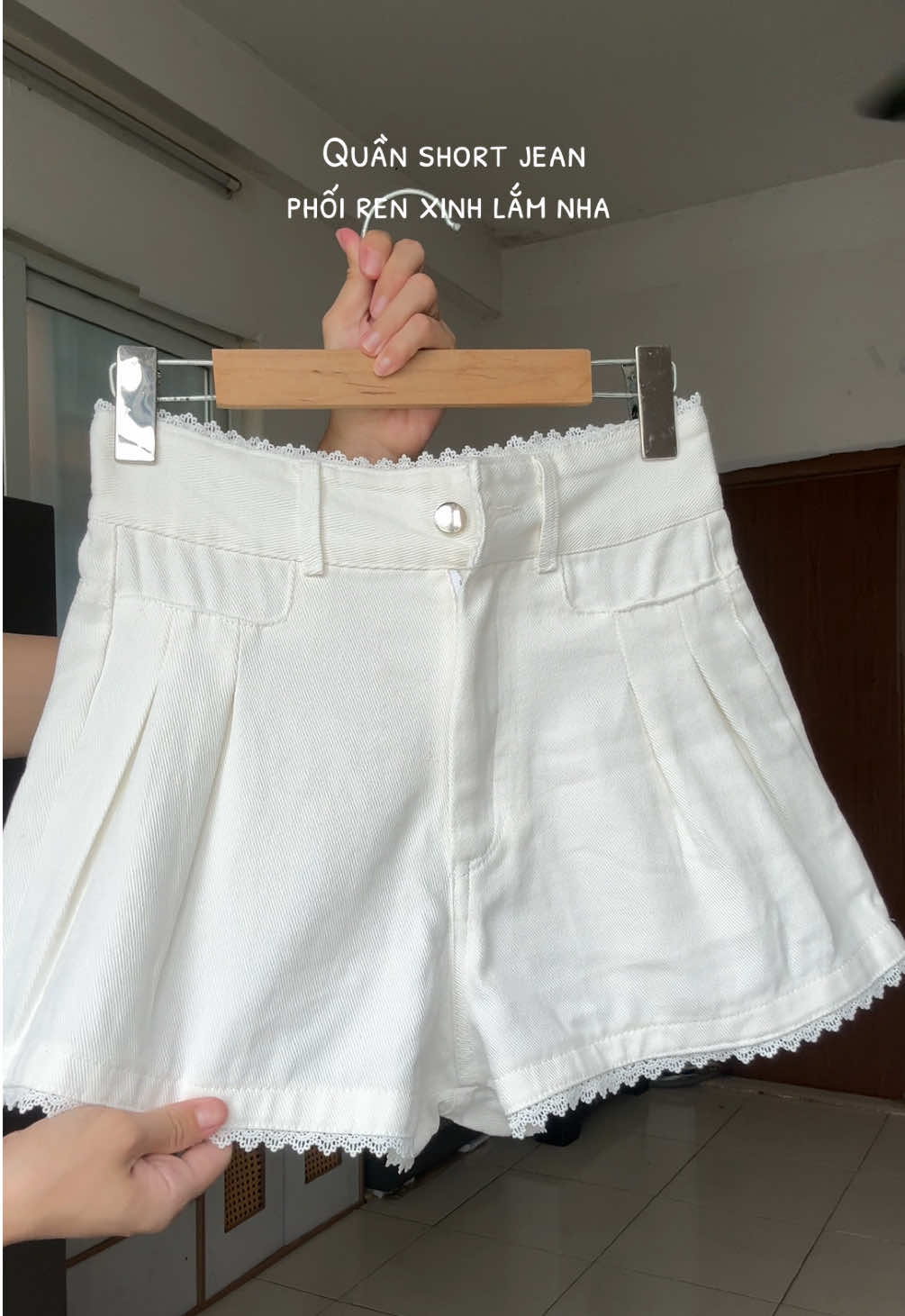 [DEAL MỞ BÁN] Quần Short Jean Phối Ren Cạp Cao hack dáng #xuhuong #quanshortnu #quanshortjean 