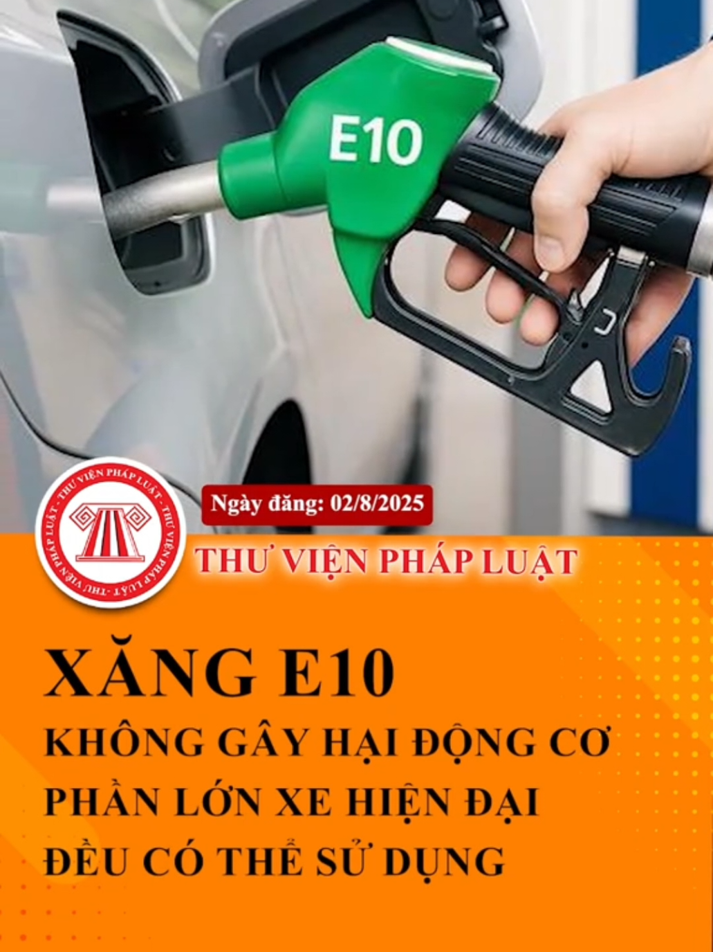 Xăng E10 có ảnh hưởng tới động cơ xe Honda? 🤔   Hiện nay, xu hướng sử dụng nhiên liệu thân thiện môi trường đang ngày càng được quan tâm. Một trong những loại nhiên liệu được khuyến khích hiện nay là xăng sinh học E10: 🌱Loại xăng chứa 9%-10% ethanol, phần còn lại là xăng khoáng,  ⚡Trị số Octan >=92.  🚫Xăng E10 cũng góp phần giảm lượng khí thải CO và HC ra môi trường. Nếu khách hàng sử dụng xăng E10, các dòng xe Honda hiện tại đều đáp ứng tốt yêu cầu vận hành. Cụ thể ✅: 🛵 Xe máy Honda hoạt động tốt với xăng có trị số Octan ≥91 và ethanol ≤10% 🚘 Ô tô Honda cũng yêu cầu trị số Octan ≥91 – và đều phù hợp với tiêu chuẩn E10 hiện hành (Riêng đối với xe CIVIC TYPE R, sử dụng xăng E10 RON95 có trị số Octan 95 trở lên). 💡Vậy nên, bạn hoàn toàn có thể sử dụng xăng E10 cho xe Honda mà không lo ảnh hưởng đến động cơ hay hệ thống nhiên liệu! 📖 Vui lòng tham khảo mục “Hướng dẫn đổ xăng” trong sách hướng dẫn sử dụng để đảm bảo vận hành tối ưu. #ThePowerOfDreams #HowWeMoveYou #HondaVietnam #HETHONGHEADTUONGNGUYEN #headtuongnguyen1  ---------------------​