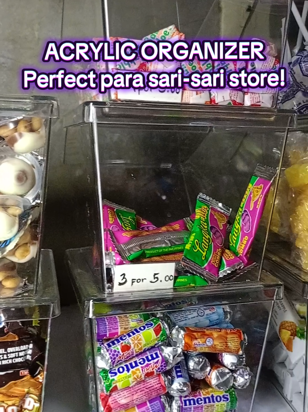 Tindahan organizer #acrylicorganizer #sarisaristore #organizerideas #sarisaristoreowner #sales  #sarisaristorebusiness #fyp 