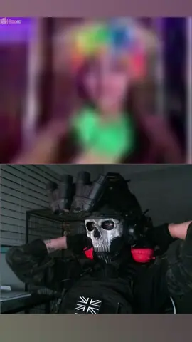 The stare off 👀  #codcosplay #codcosplayer #ghost #ghostcosplay #simonghostriley #simonriley #cod #callofduty #cosplay #cosplayer #masktok #masked #maskedmen #mask #maskedman #cosplaytok #fyp #foryoupage #foryou #game #gamer #gaming #tf141 #taskforce141 #codmen #meme #funny #lol #haha 