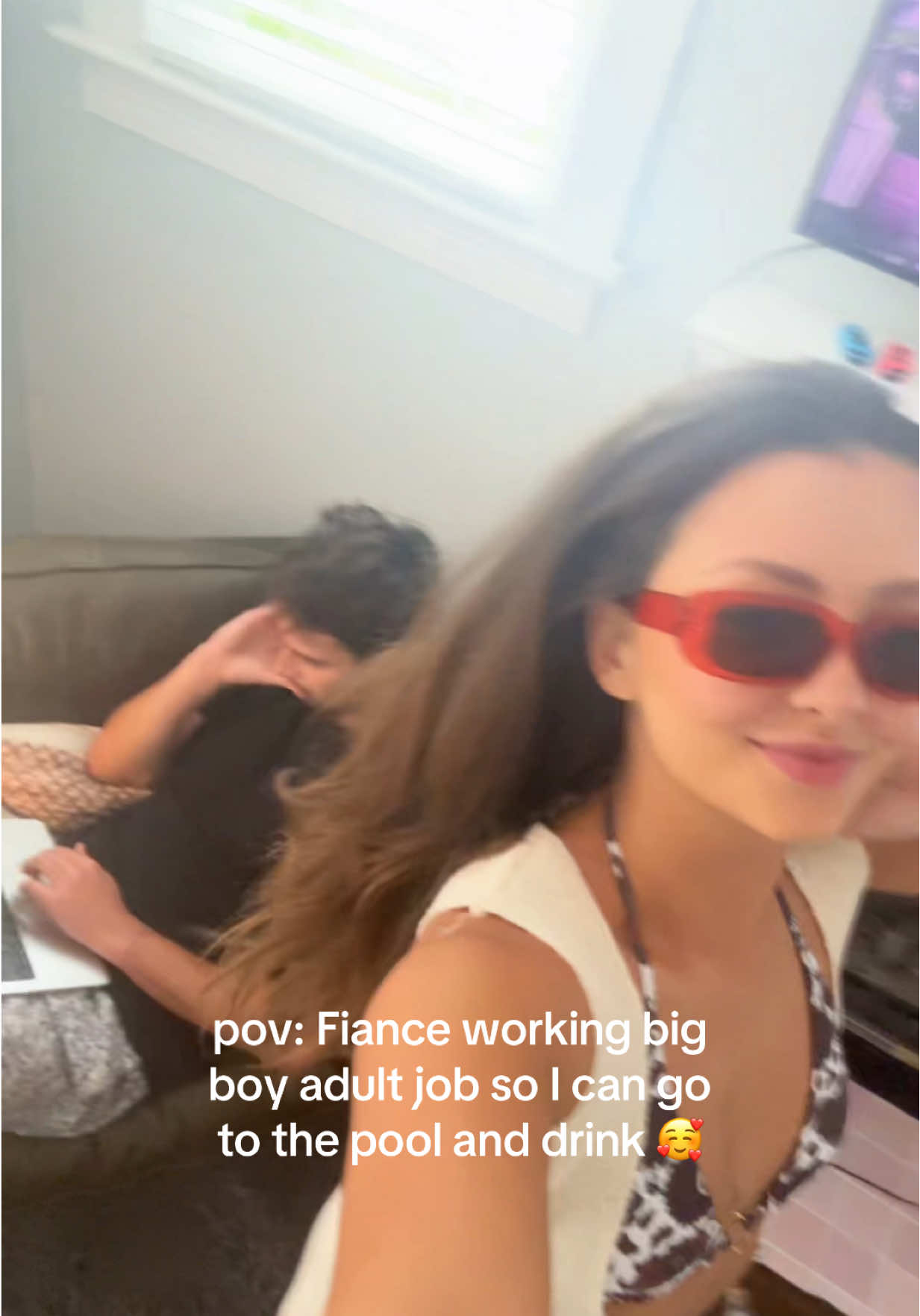 this is the life ❤️@balakae #couple #coupletok #Lifestyle #poolday ##fiance##workday##2025wedding