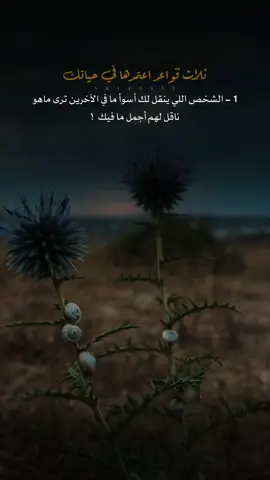 ثلاث قواعد اعتمدها في حياتك 👌🏼✔️
