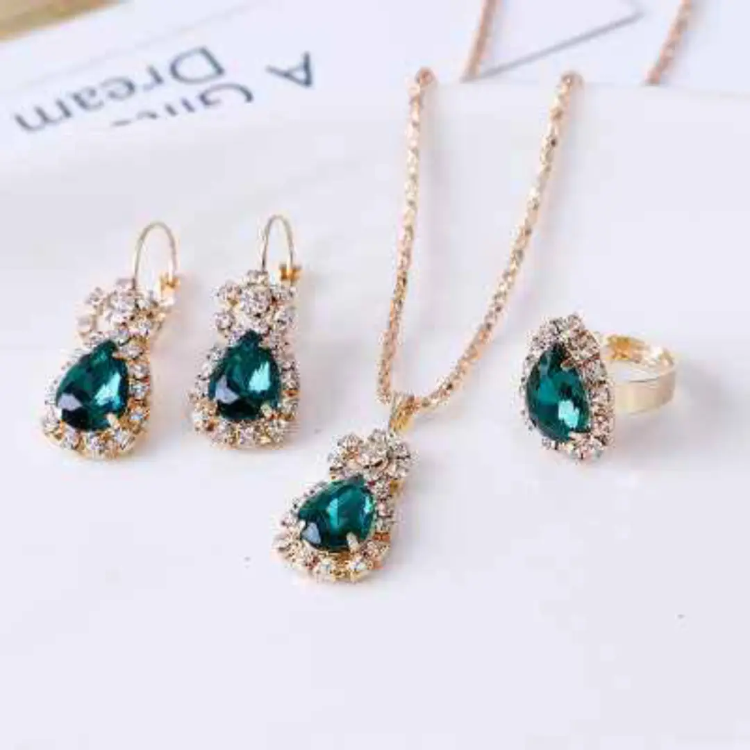 DEXTKART: Water drop necklace earrings ring set SHOP NOW: https://dextkart.com/products/water-drop-necklace-earrings-ring-set 39.99 USD