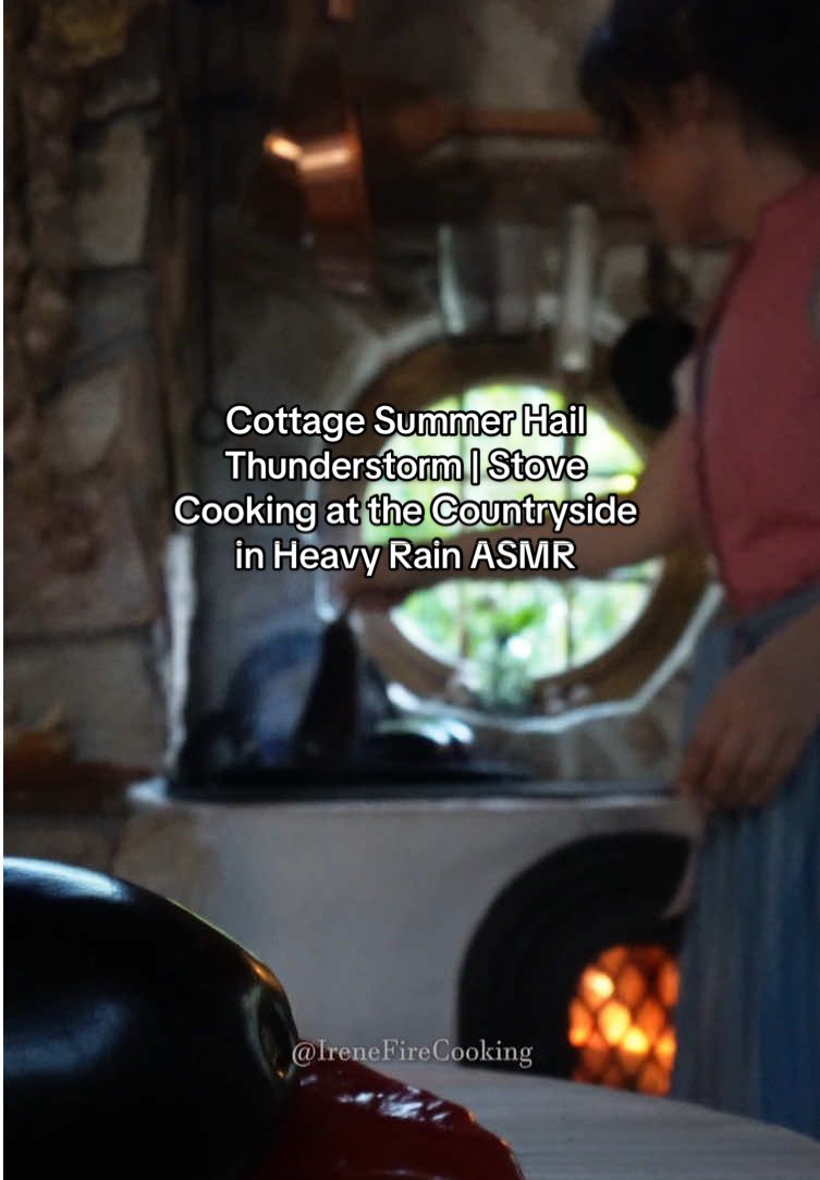 You look fascinated and amazed at the shapes of the big, black clouds and if you are like me, you could feel joy because I love it when it rains, but when the storm breaks out and in the middle of summer it starts to rain with big pieces of ice, no matter how much you love the rain, you can’t help but feel fear and helplessness. Cottage Summer Ice Hail Thunderstorm | Stove Cooking at the Countryside in Heavy Rain This is cooking in its rawest form, reminding you that food doesn’t have to be fussy to be extraordinary. The flame chars, it softens, it transforms. It pulls the sweetness out of a bell pepper, adds a layer of smoke that no oven can fake, and turns an eggplant into something transcendent.