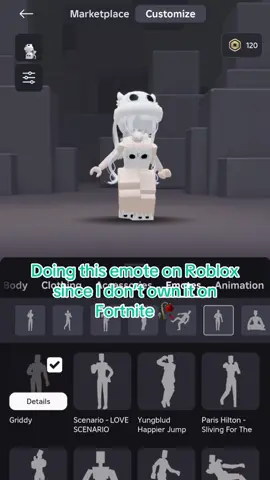 Ugc emotes on top 🤓 #roblox #lovescenario #fortnite #emotes #fyp #ugc 