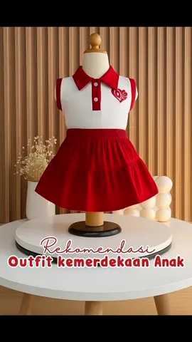 Baju merah putih outfit kemerdekaan anak perempuan😍 super lucu dan cantik, ada pita juga🫶 #fyp #outfitmerahputih #bajuanakperempuan #tujuhbelasagustus #bajuanak 