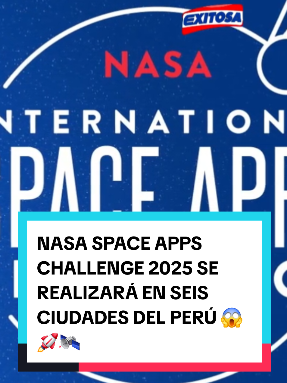 🔴🔵NASA Space Apps Challenge 2025 se realizará en seis ciudades del Perú #exitosa #exitosanoticias #peru🇵🇪 #noticiasperu #loultimo #viraltiktok #viral_video #viralvideos #noticias #tiktokperu #nasa #NASA