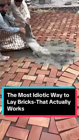 The Most Idiotic Way to Lay Bricks-That Actually Works #brick #technology #viral #fyp #unitedstates 