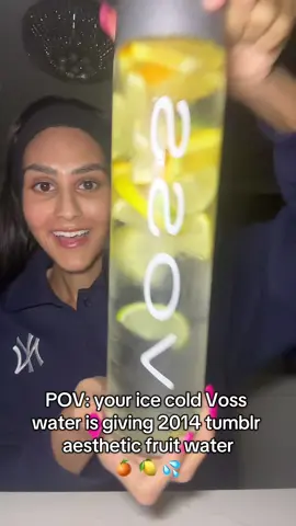 Drinking this ice cold Voss water was so 2014 tumblr aesthetic fruit water unlocked 🍋🍊🧊 #watermukbang #waterasmr #watertok #drinkwater #drinktok #asmrdrinkingsounds #asmrdrinking 