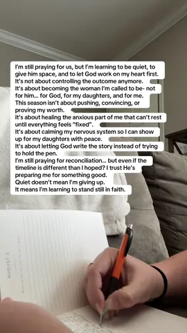 I stopped trying to fix him. No amount of boundaries or accountability can fix someone who isn’t willing to be fixed. I have to let him find his way on his own…  Instead of focusing on him, I started letting God work on me. I’m learning to quiet my mind, I’m putting my thoughts in a journal instead of letting them all spill out in anger. I’m praying more than I ever have. I’m learning to find peace and comfort in my Father.  #choosejoy #betrayalrecovery #healing #HealingJourney #anxiousattachment #bettereveryday #bettereverydayjournal 