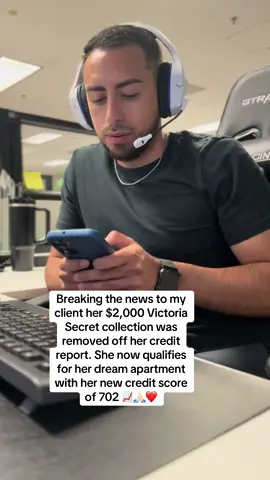 Breaking the news to my client her $2,000 Victoria Secret collection was removed off her credit report. She now qualifies for her dream apartment with her new credit score of 702 📈❤️🏠 #credit #creditrepairservices #help #fypシ #credithacks #firsttimehomebuyer #help #financialfreedom #fixmycredit #repo #theoffice #credittips #credithacks #credithelp 