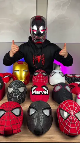 Rating all my Marvel Masks 😎🤯 #cosplay #cosplayer #spiderman #spidermanmask #milesmorales #marvel 